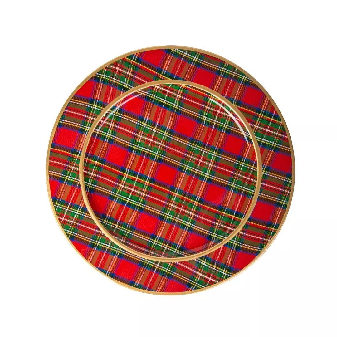 Royal Tartan Enameled Chargers