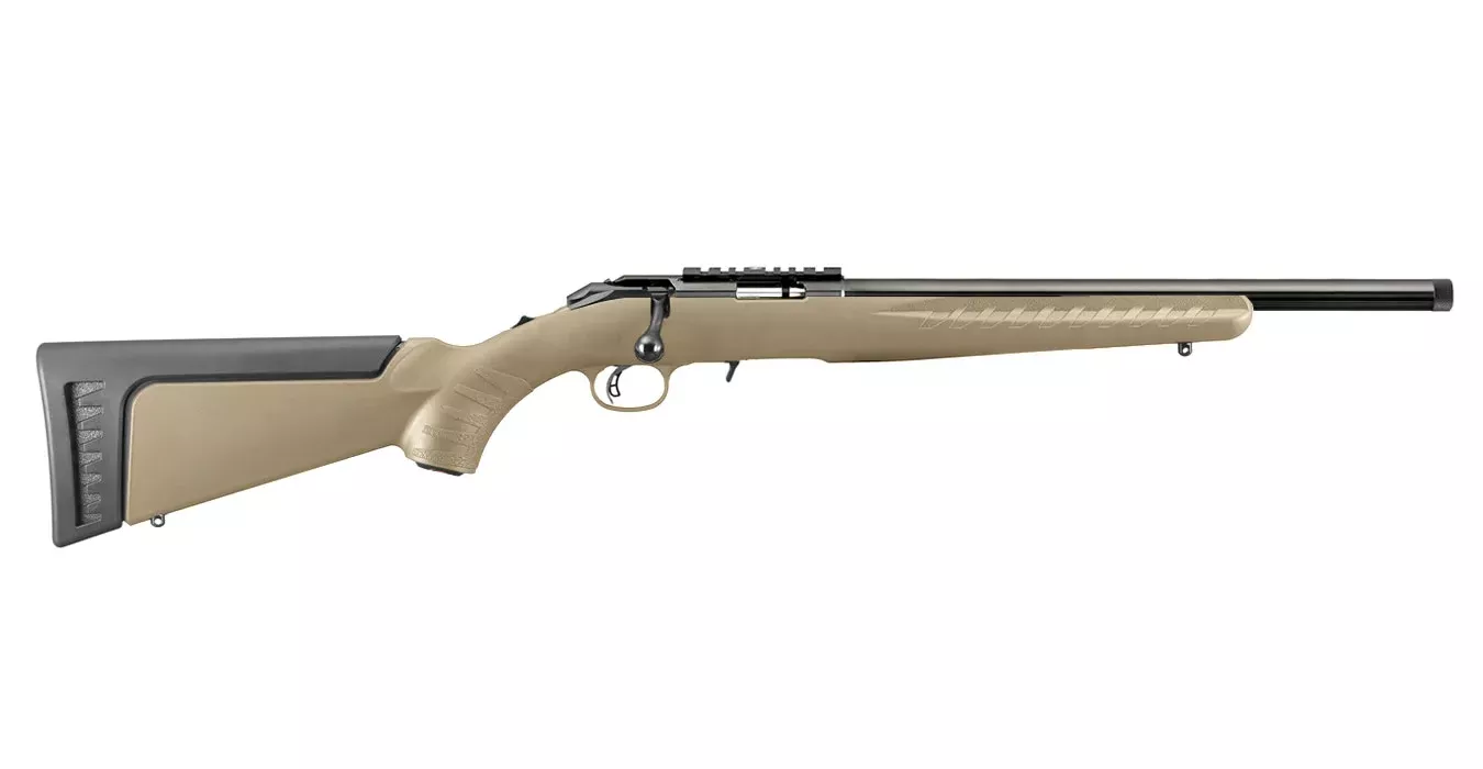 Ruger  American Rimfire 22LR FDE Bolt-Action Rifle with Threaded Barrel