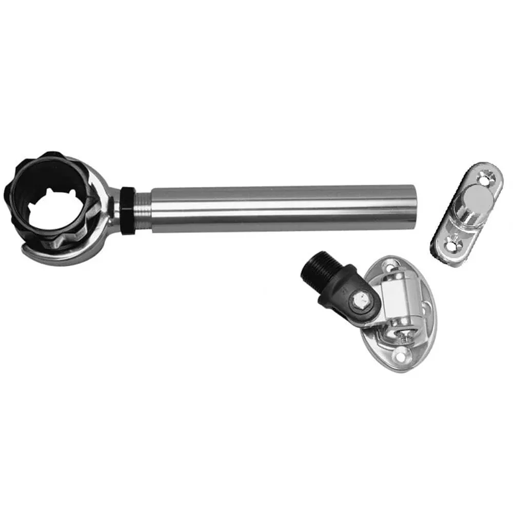 Rupp Threaded Antenna Support w/6″ Pipe Mount, Oval 4-Way Base & 1.5″ Collar