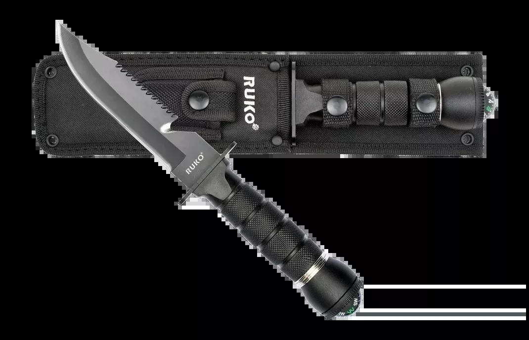 RYNOBLADE KNIVES RUKO 6″ Survival Fixed Blade Knife with Compass 420J2 RUK0163