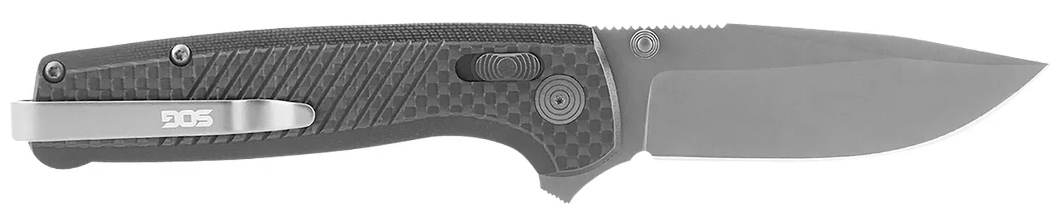 S.O.G Terminus XR LTE 2.95" Folding Clip Point Plain Graphite TiCN Cryo CPM S35VN Steel Blade Black G10