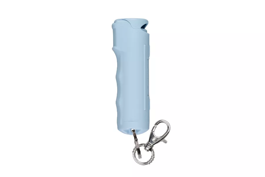 Sabre Pepper Gel with Fast Flip Top Safety and Snap-Clip Keychain – Chambray Blue