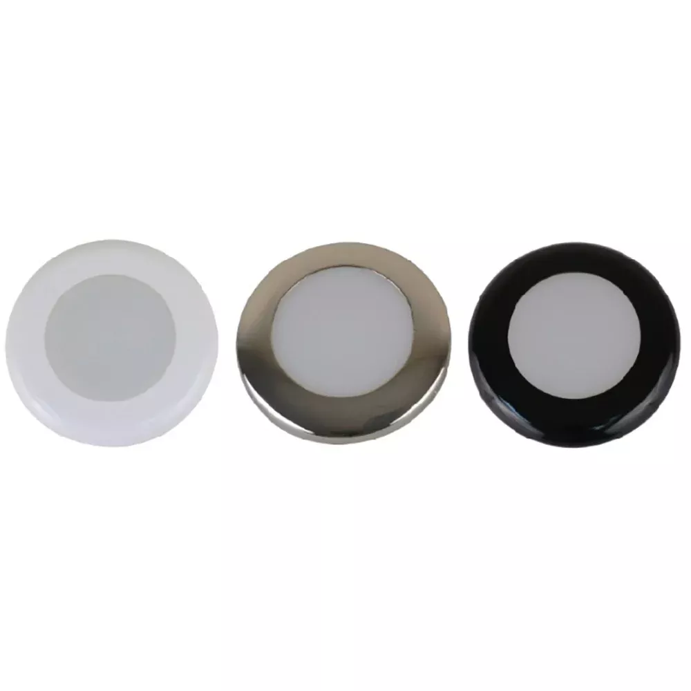 Scandvik A3C Downlight Kit - Warm White w/SS, White, & Black Trim Rings - 41290P