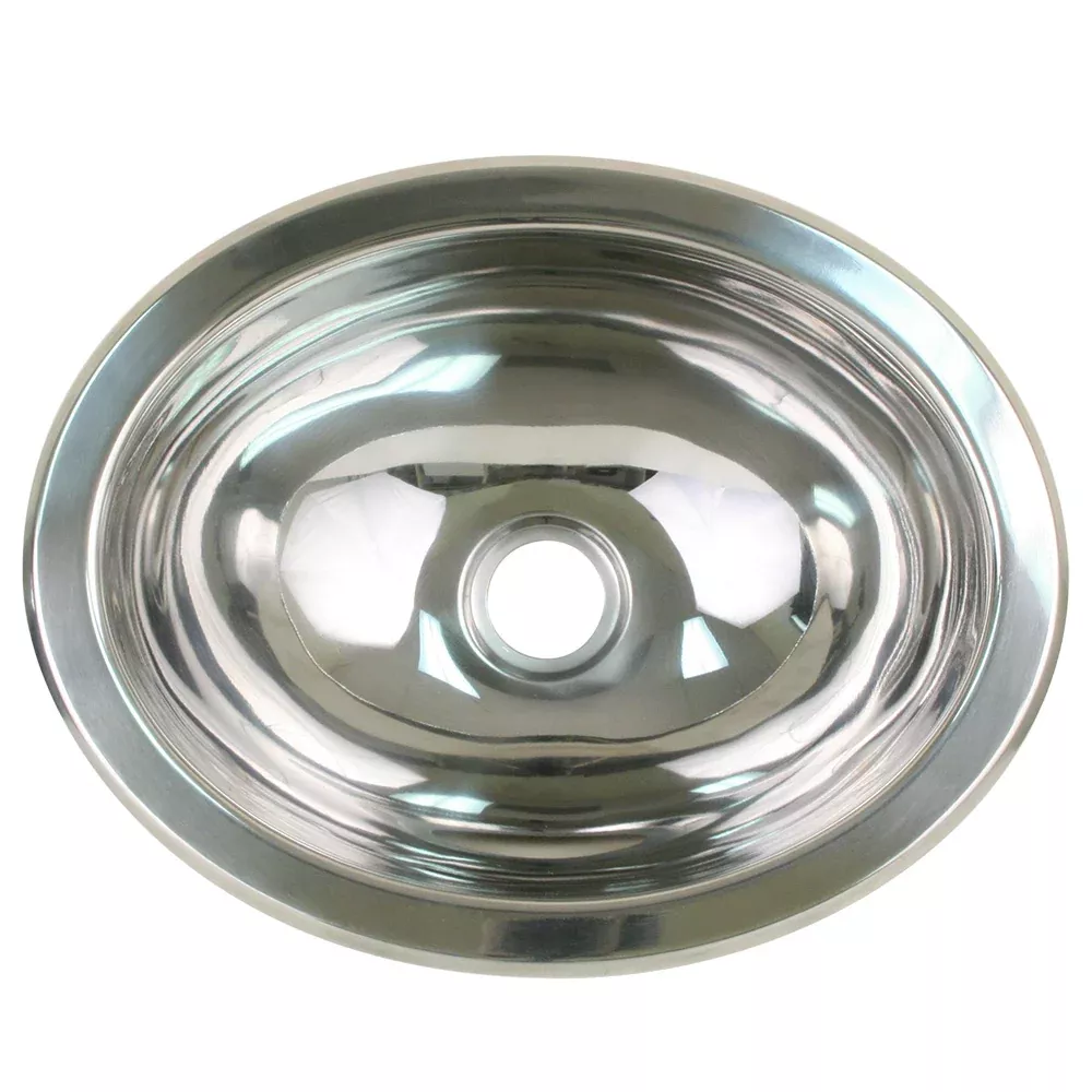 Scandvik Polished SS Oval Sink - 13.25" x 10.5" - 10280