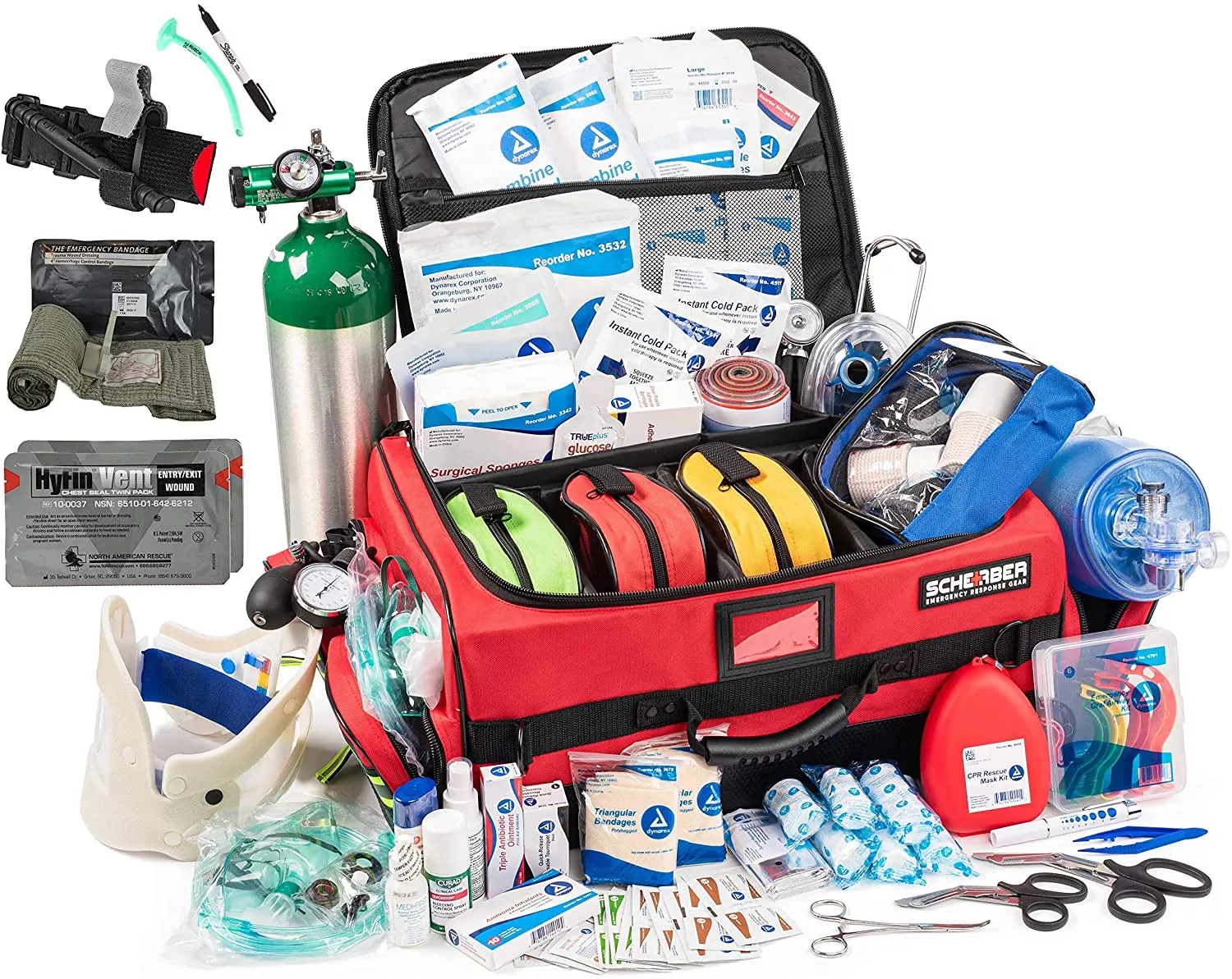 Scherber Ultimate First Responder Trauma kit O2 W/Bleeding Control – Fully Stocked