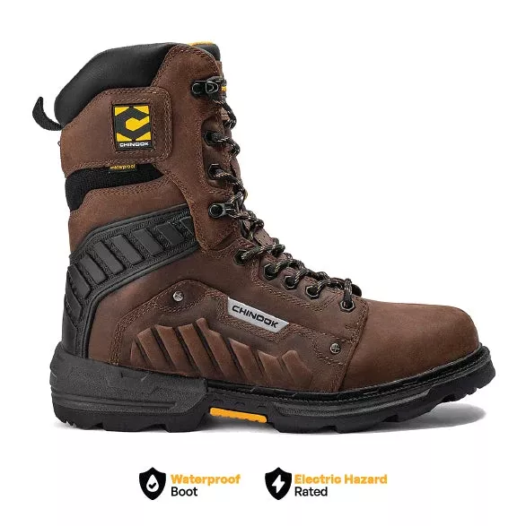 Scorpion 9" Plain Toe Waterproof Work Boot - Brown