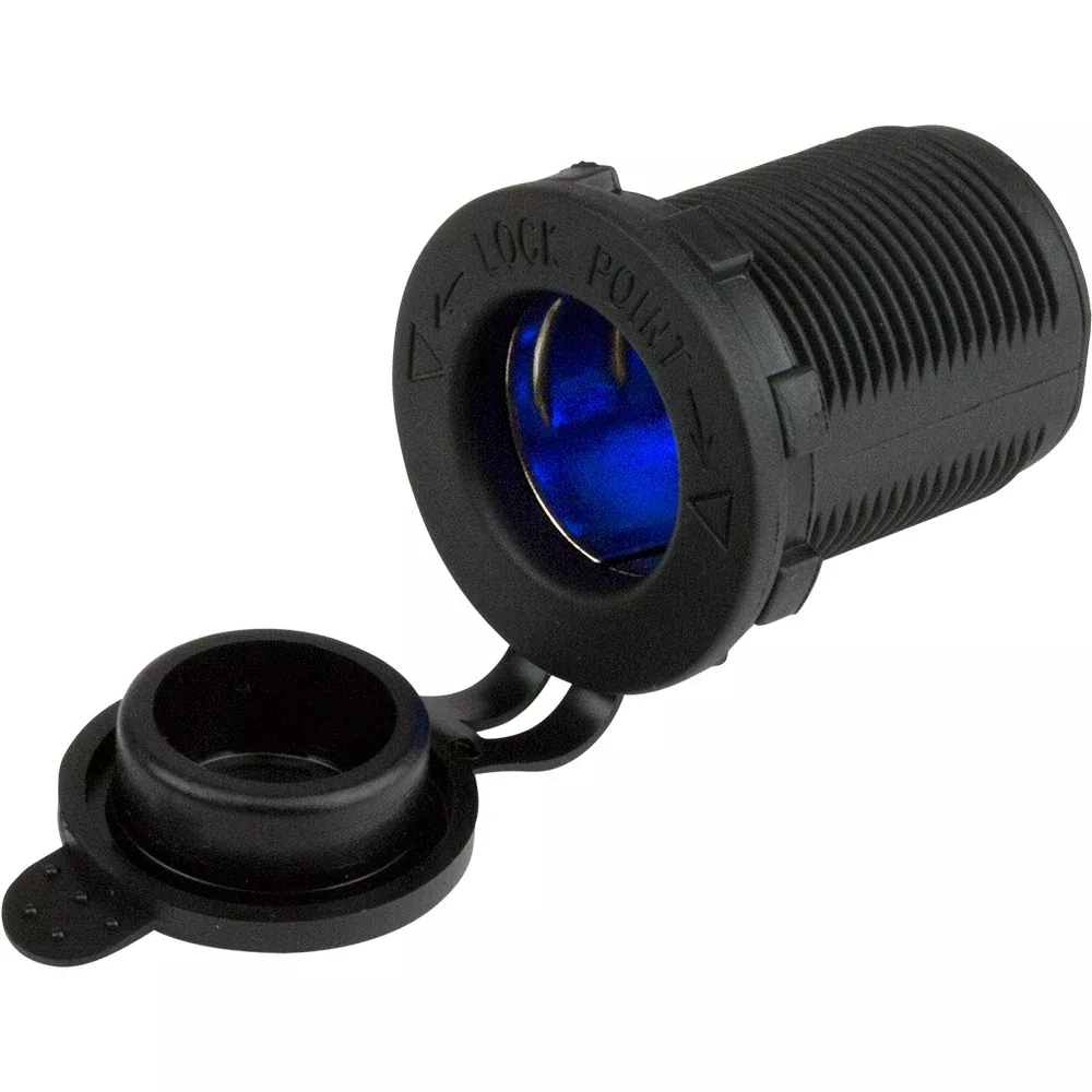 Sea-Dog 12V Power Socket w/Blue LEDs - 426127-1