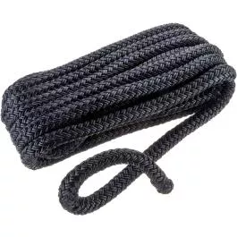 Seachoice Double Braid Dock Line - Black - 3/8" X 20'