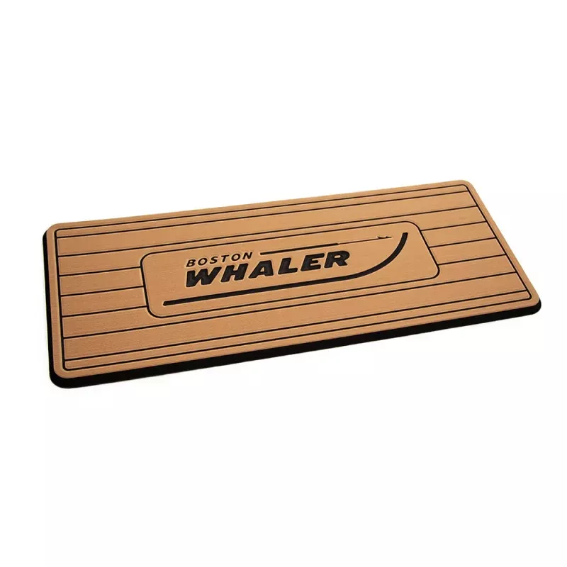SeaDek Boston Whaler Helm Pad – Mocha/Black Brushed w/Routed Teak Lines