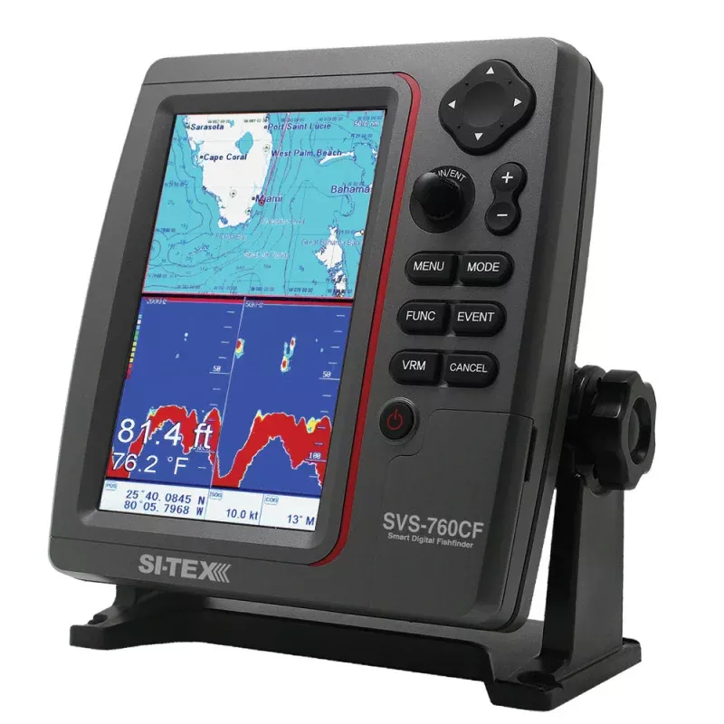 SI-TEX GPS Dual Frequency 600W Sonar System – 7 Color LCD w/InternalExternal GPS AntennaC-MAP 4D Card