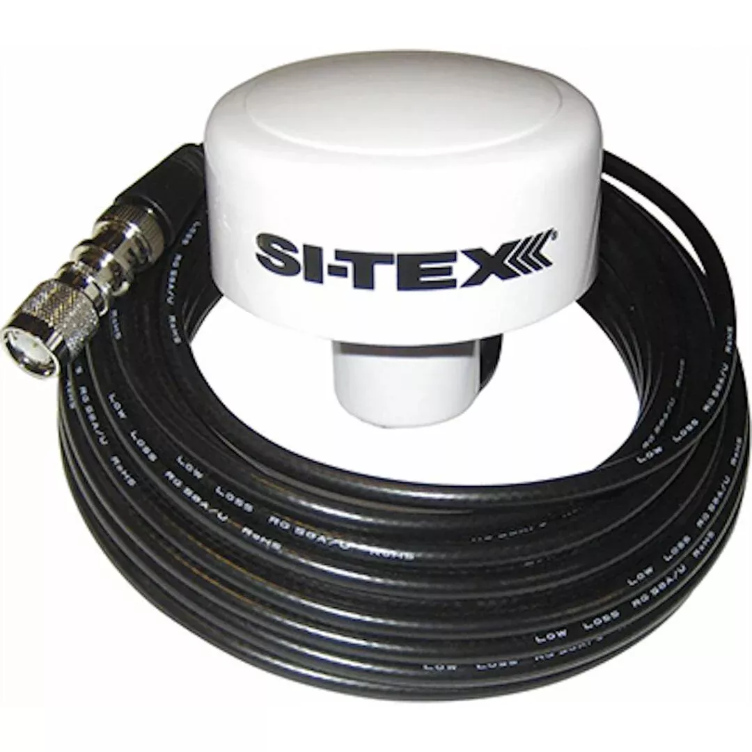 SI-TEX White GPS Antenna with 16.4' RG58 Cable for MDA-1• MDA-1 ANT