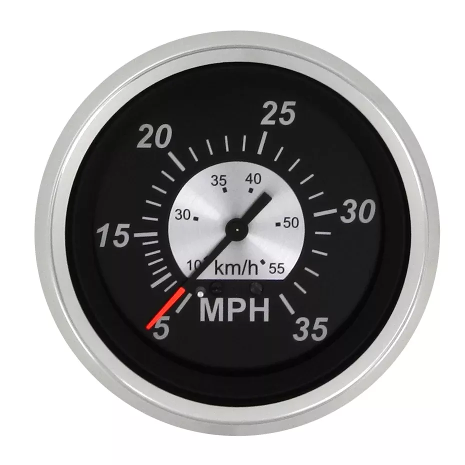 Sierra Black Sterling Series 3" Speedometer, 5-35 MPH• 67283P