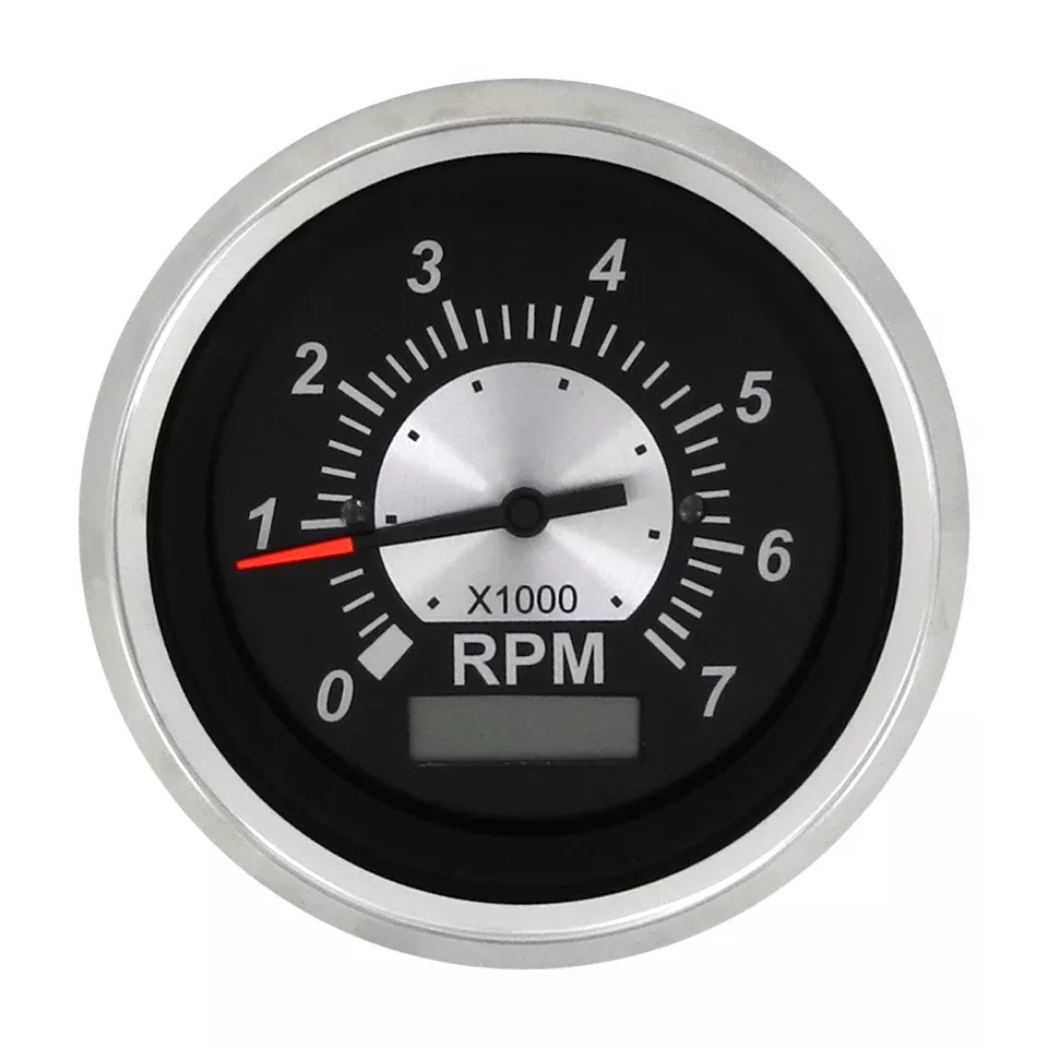 Sierra Black Sterling Series Tachometer/LCD Hourmeter Gauge• 67364P
