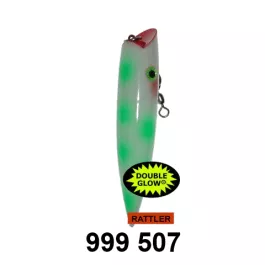Silver Horde Ace Hi Rattler Trolling Plug - 5" - Glow/Green Dot