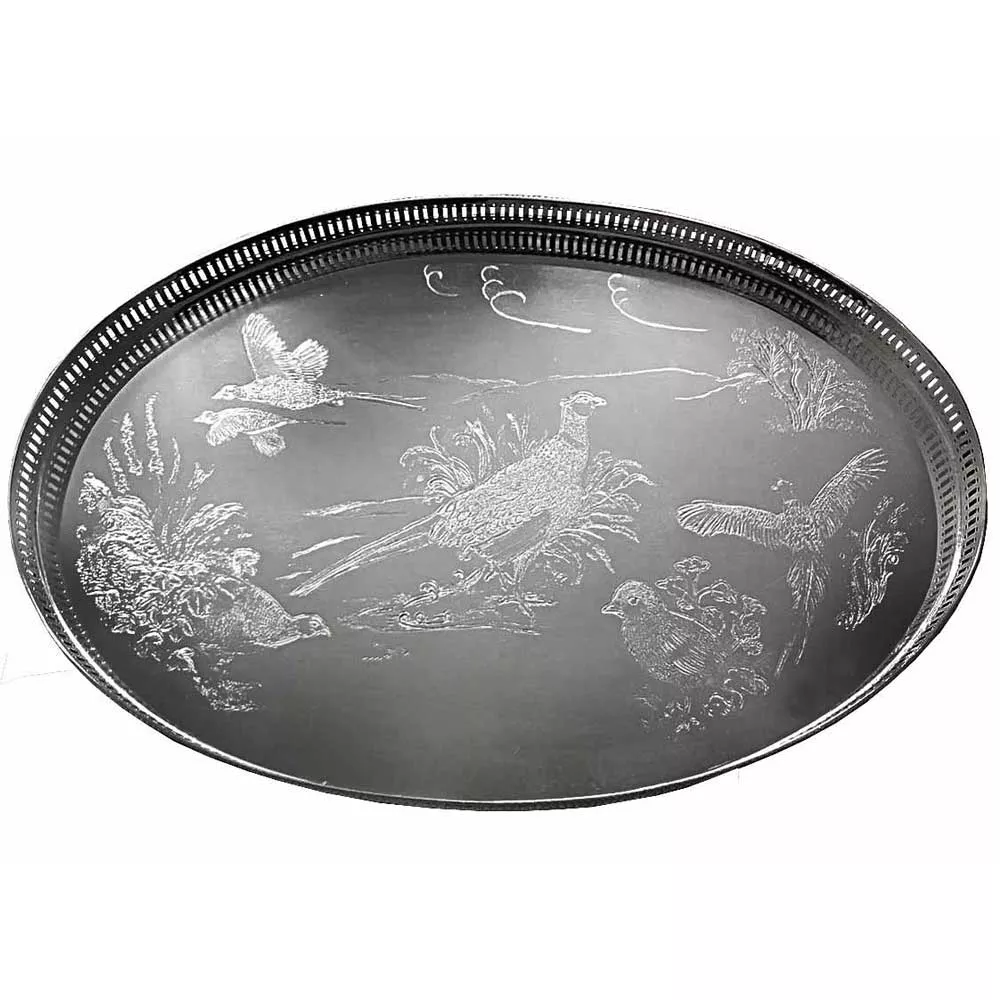 Silver Plated 18" Pheasant Tray