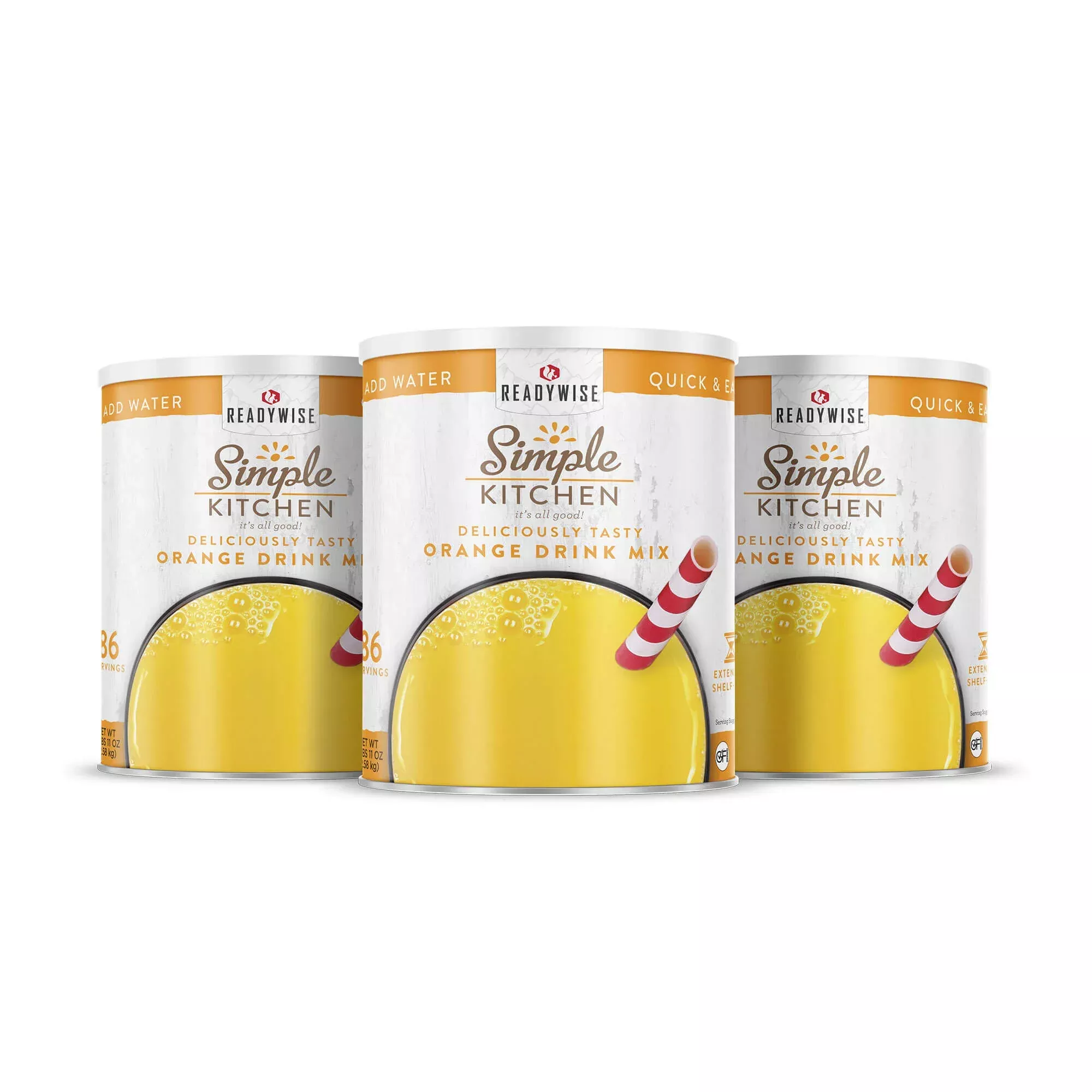 Simple Kitchen – Orange Drink Mix 86 Serving Cans – 3 Pack