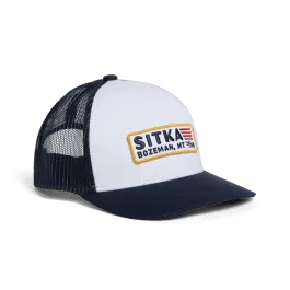 Sitka Patriot Mid Pro Trucker Hat - White