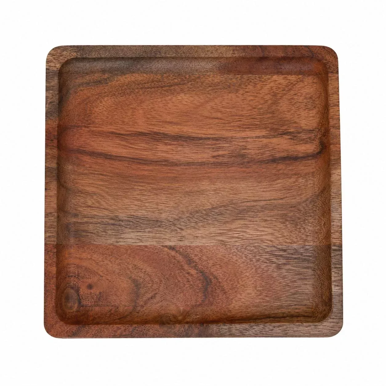 Small Square Acacia Wood Plate