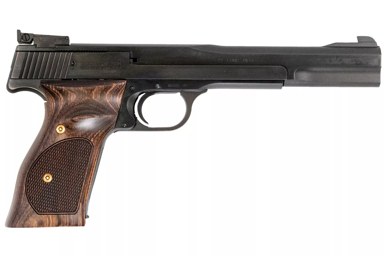Smith & Wesson Model 41 22 LR Rimfire Pistol with Wood Target Grips