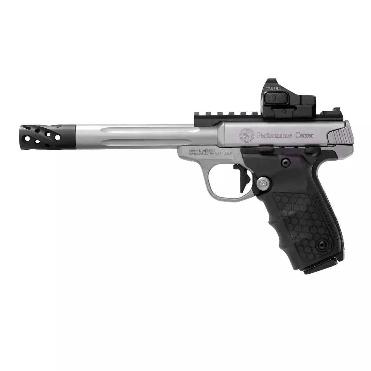 Smith & Wesson PC SW22 Victory Fluted Target Pistol Red Dot 22LR Stainless 6"