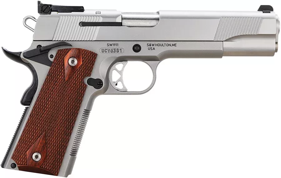 Smith & Wesson SW1911 E-Series 45 ACP Stainless Centerfire Pistol with Adjustable Rear Sight
