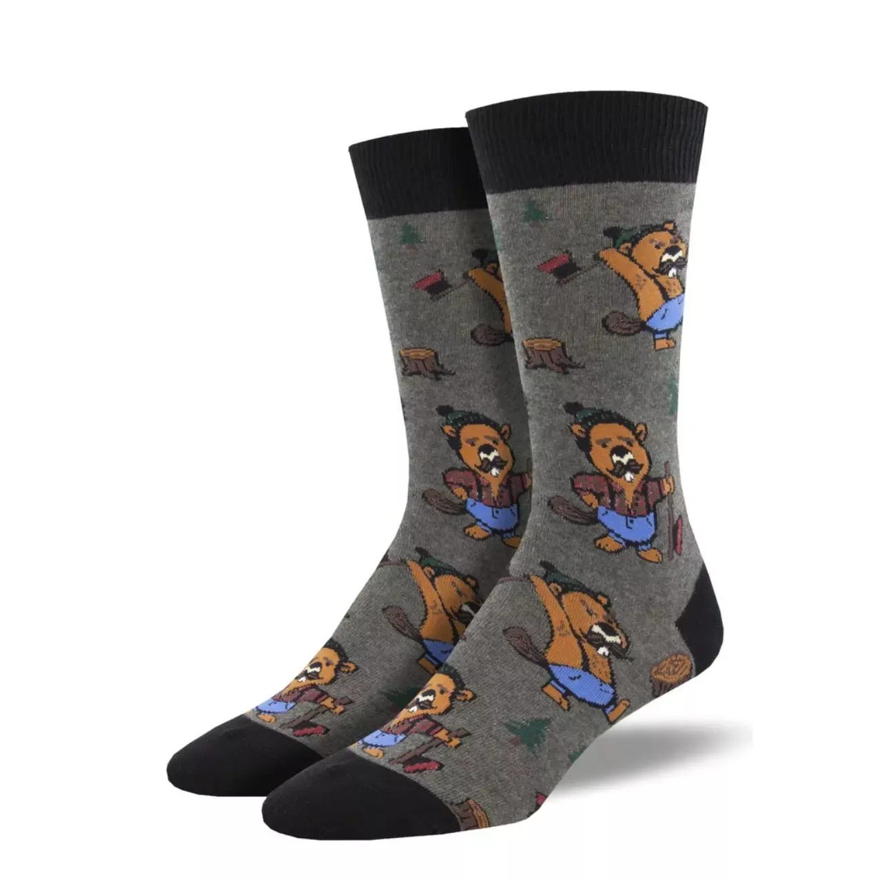 SockSmith Men's "Knotty Beaver" Grey Heather Socks