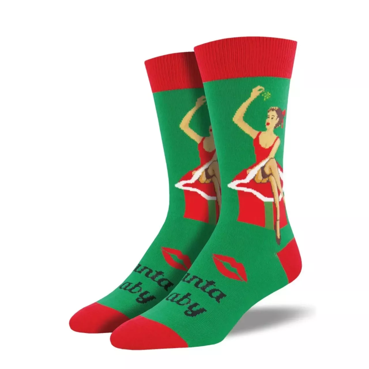 SockSmith Men's "Santa Baby" Green Socks