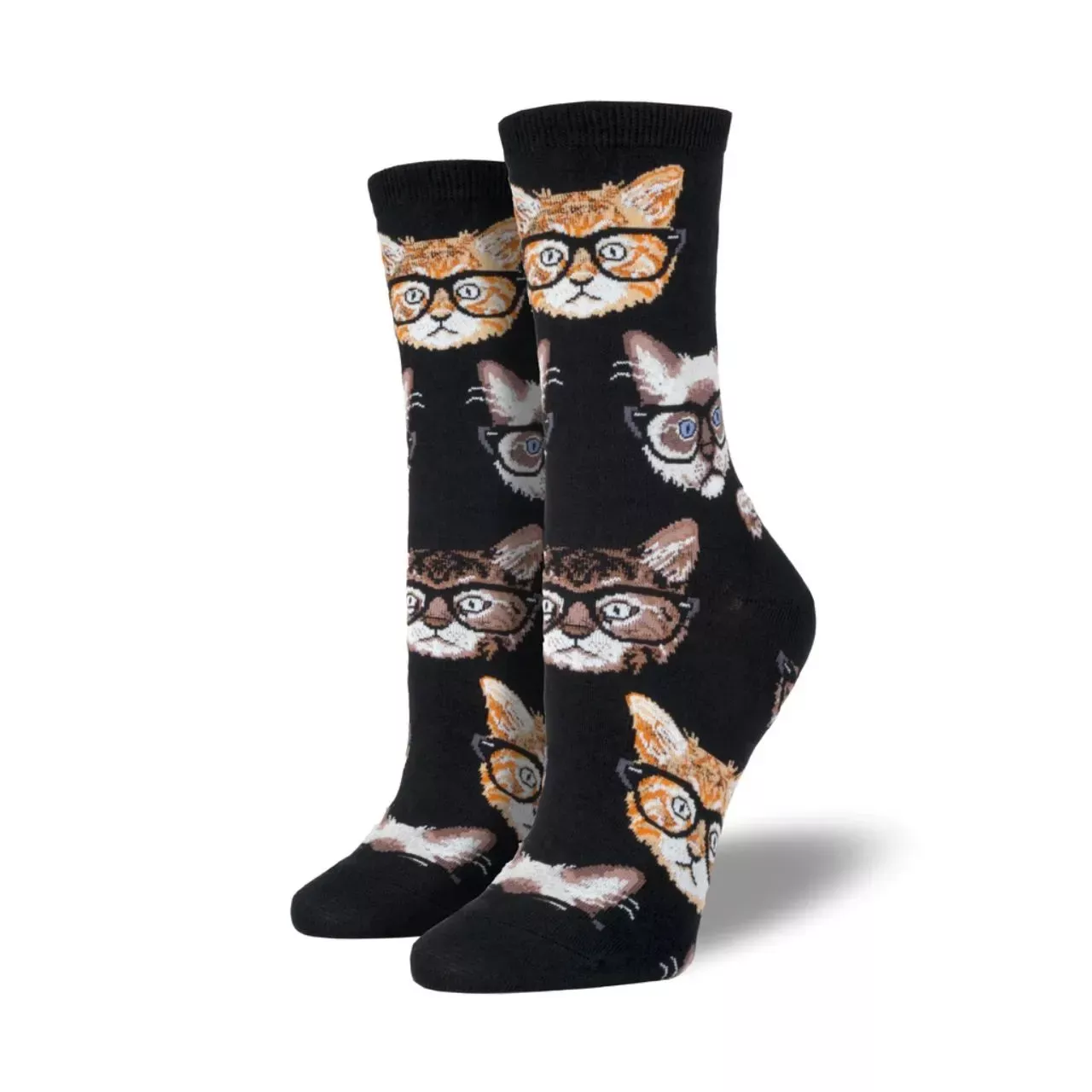 SockSmith Women's "Kittenster" Black/Brown Socks