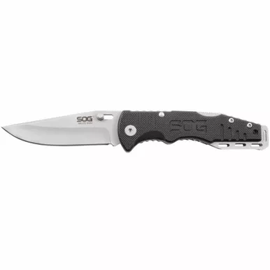 SOG FF1001-CP Salute Mini Folding Knife 3.10" 8Cr13MoV Clip Point Plain Edge Blade, Black G10 Handle