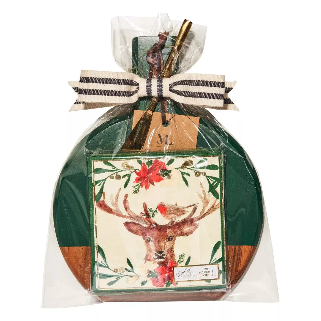 Sophistiplate 9.75" x 8" Acacia Board Gift Kit: Christmas Forest