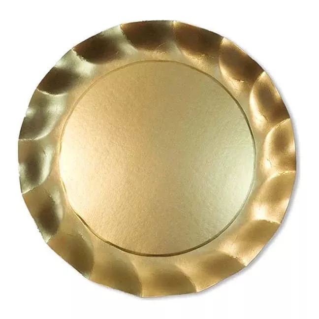 Sophistiplate Satin Gold Wavy Charger Plates