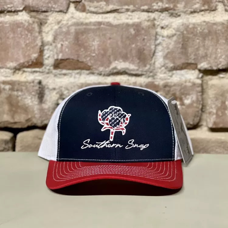Southern Snap USA Cotton Trucker Hat – Red/White/Blue