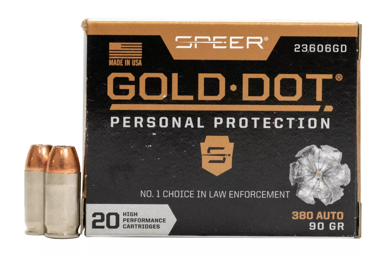 Speer 380 Auto 90 GR Gold Dot Personal Protection Hollow Point 20/Box
