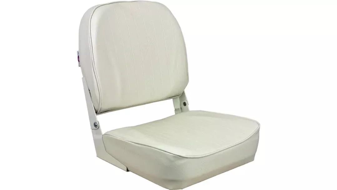 Springfield Marine Cushioned Fold Down Boat Seat, White• 1040629