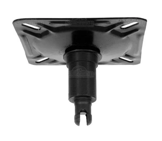 Springfield Marine Spring-Lock 7″ L x 7″ W E-Coat Steel Non-Locking Swivel Seat Mount with Bushing for 1-3/4″ D Post• 1640202