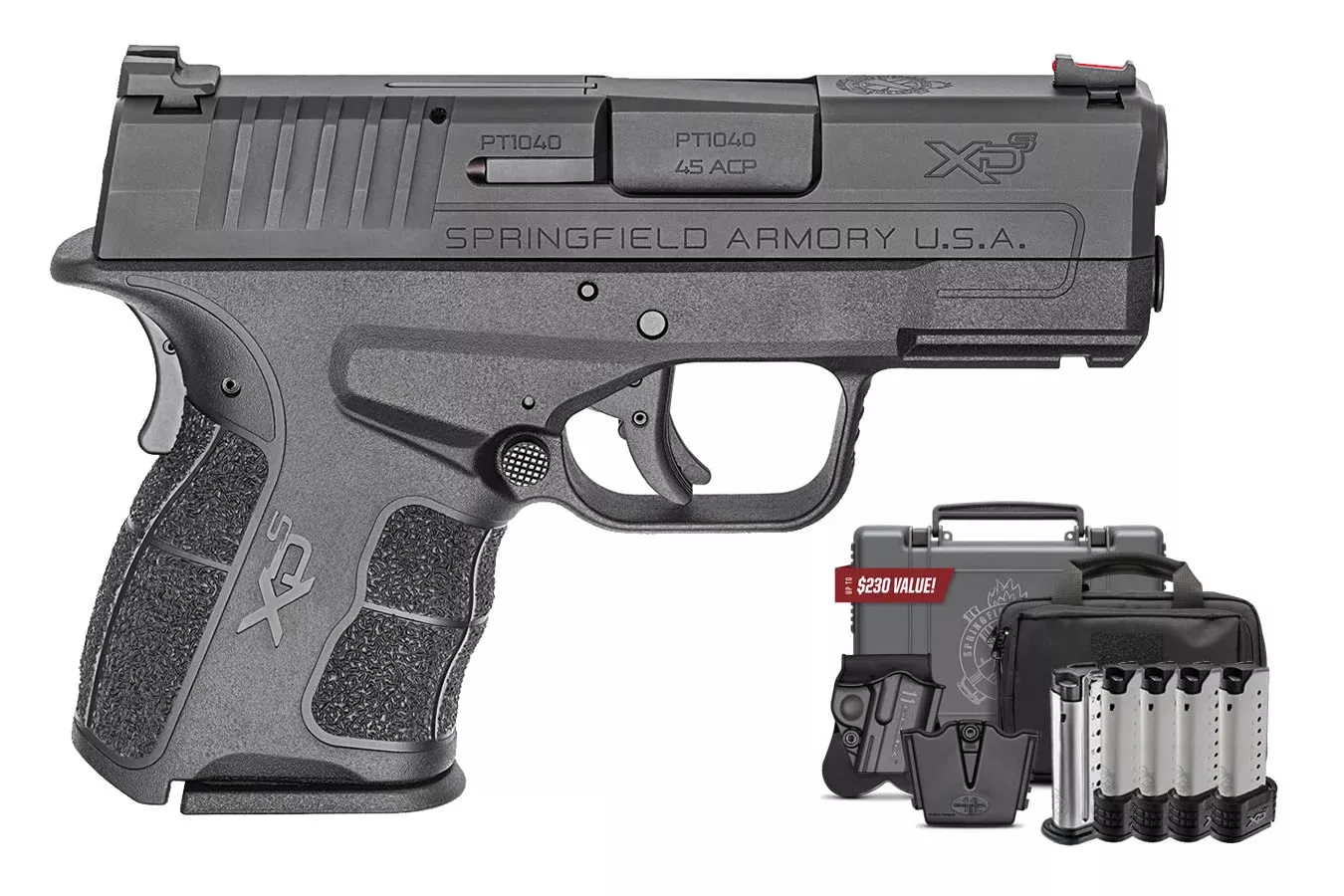Springfield  XDS Mod.2 45 ACP Instant Gear Up Package with 5 Mags, Range Bag, Holster and Mag