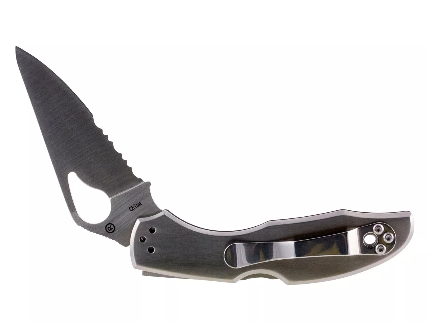 Spyderco 2.94" Folding Serrated Clip Point 8Cr13MoV Stainless Handle