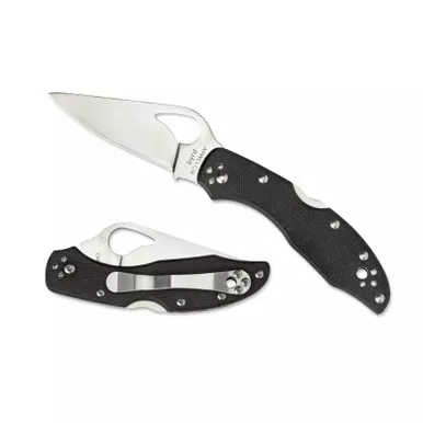 Spyderco BY04GP2 byrd Meadowlark 2 Folding Knife 2.88" 8Cr13MoV Plain Edge Blade, Black G-10 Handle
