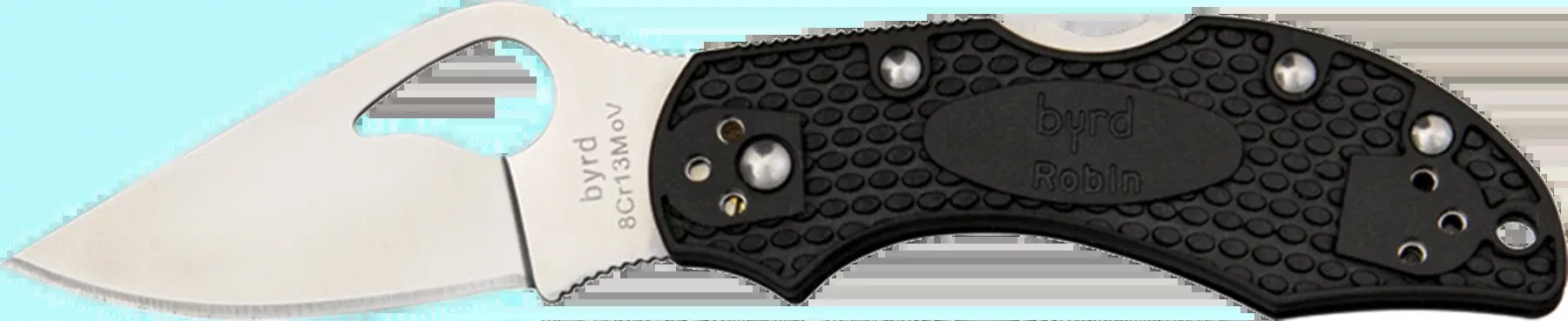 Spyderco Byrd Robin 2 Lightweight Folding Knife, 2.43 in Plain 8Cr13MoV Blade, FRN Handle – BY10PBK2