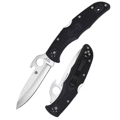 Spyderco C10PGYW Endura Knife Drop Point w/Gut Hook 3.8" Plain Straight