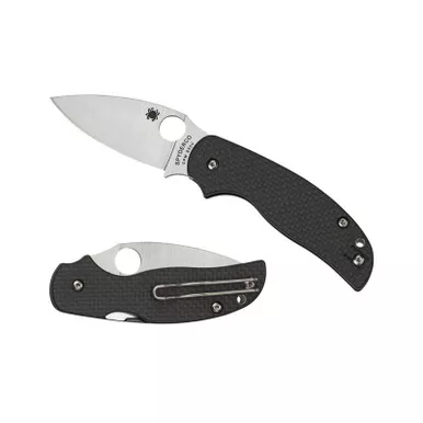 Spyderco C123CFPCL Sage 5 Compression Lock Folding Knife 3.00" CPM-S30V Plain Edge Blade, Carbon Fiber G-10 Handle