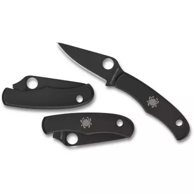 Spyderco C133BKP Bug Folding Knife 1.26" 3Cr13 Black Plain Edge Blade, Stainless w/ Black Oxide Coating Handle