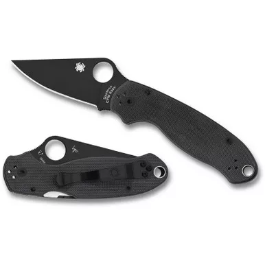 Spyderco C223GPBK Para 3 Folding Knife 2.95" CPM-S45VN Black Plain Edge Blade, Black G-10 Handle