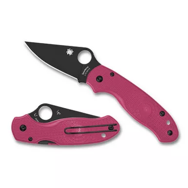 Spyderco C223PPNBK Para 3 Folding Knife 2.93" CTS BD1N Black Plain Edge Blade, Pink FRN Handle
