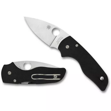 Spyderco C230GP Lil' Native Folding Knife 2.45" CPM-S30V Plain Edge Blade, Black G-10 Handle
