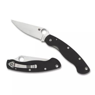 Spyderco C36GPE Military Model Folding Knife 4.00" CPM-S30V Plain Edge Blade, Black G-10 Handle