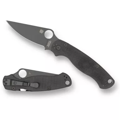 Spyderco C81GPBK2 Para Military 2 Folding Knife 3.42" CPM-S45VN Black Plain Edge Blade, Black G-10 Handle