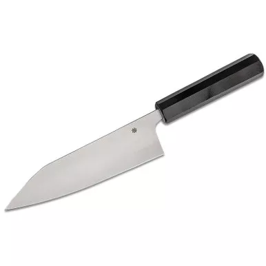 Spyderco K18GP Wakiita Bunka Bocho Kitchen Knife 12.63" CTS-BD1N Plain Edge Blade, Black G-10 Handle