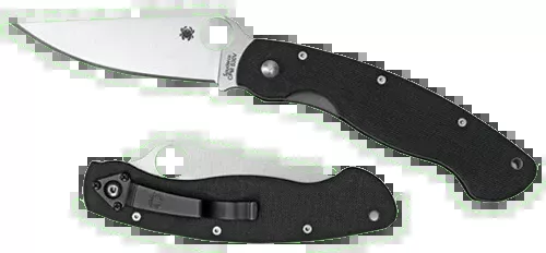 Spyderco Military Folding Knife, CPM S30V Plain Edge, Black G-10 Handle, Liner Lock – C36GPE