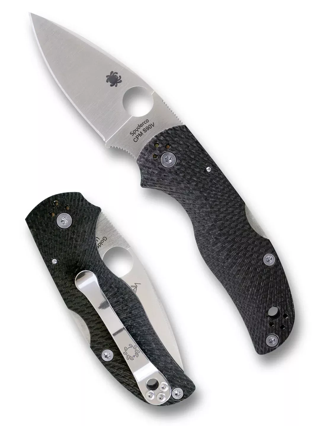 Spyderco Native 5 Fluted Carbon Fiber S90V Back Lock Folding Knife